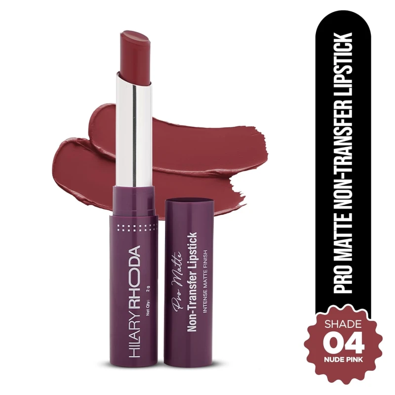 Hilary Rhoda Pro Matte Non-Transfer Lipstick | Waterproof & Smudge-Proof | 12-Hour Long Stay | 24 Shades Available | Highly Pigmented Matte Finish Lipstick | 2g - (Nude Pink | Shade 04) thumbnail 2